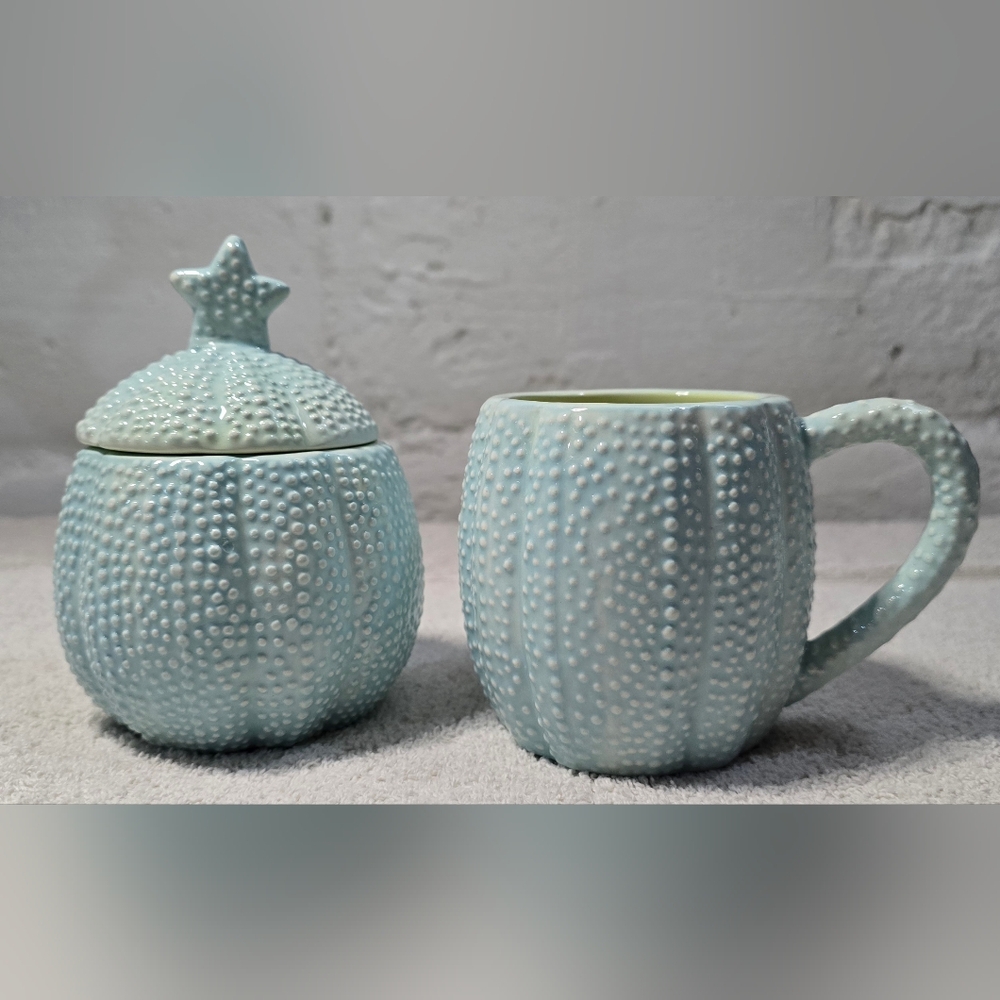 Kate Williams Blue Urchin Mug And Sugar Bowl